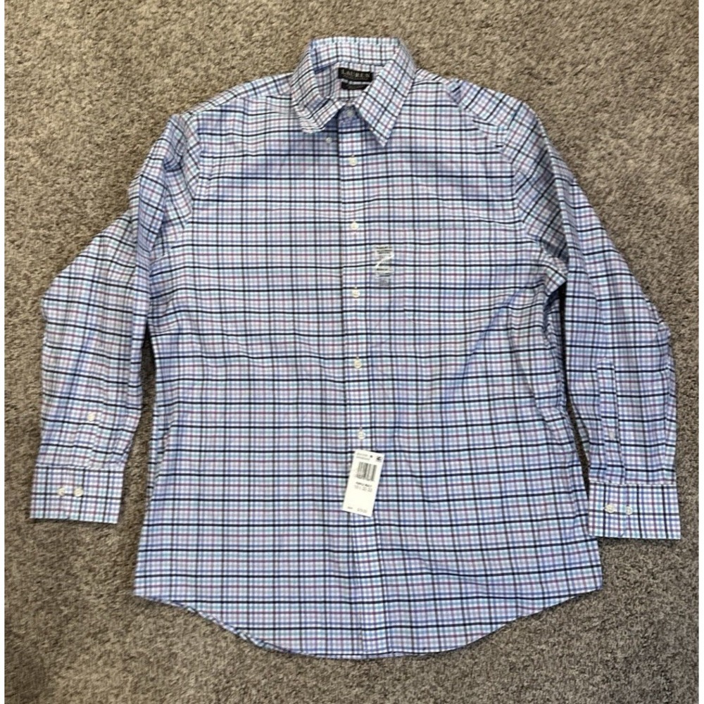 Lauren Ralph Lauren Men's Plaid Stretch Dress Shirt 16.5 32-33 L NWT